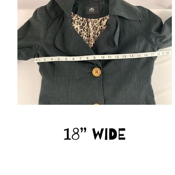 Dress length black jacket, w/buttons & bow - Picture 6 of 9